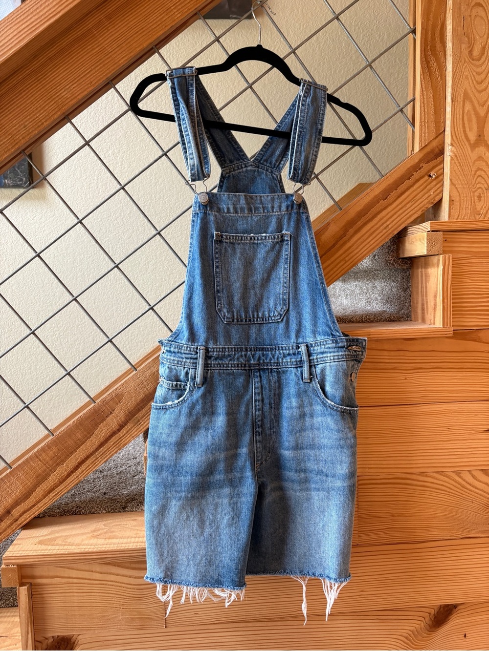 Lucky Brand Blue Denim Short Overalls
